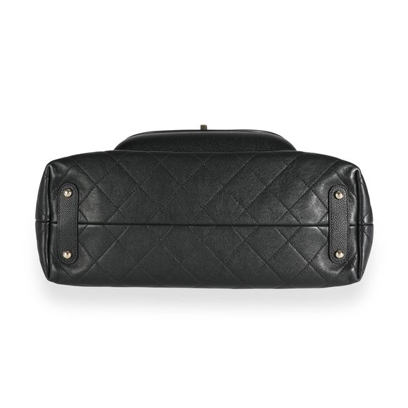 Chanel Black Quilted Calfskin & Caviar Daily Round Tote - Picture 4 of 7